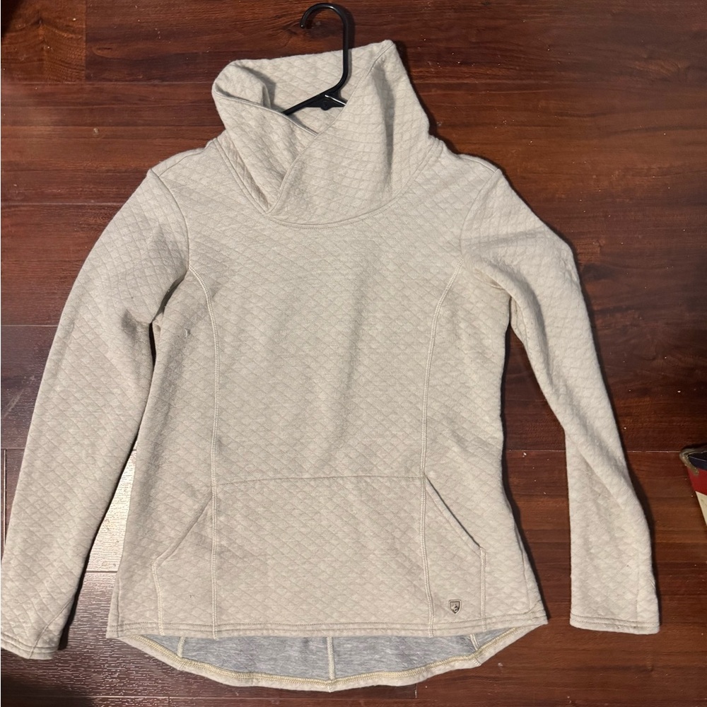 Women's Cream Quilted Sweater